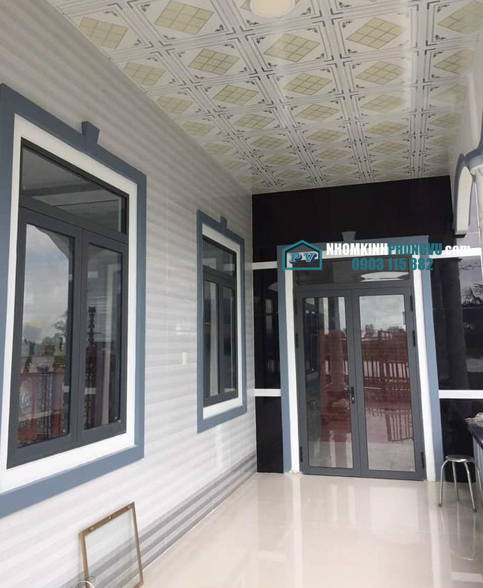 mẫu cửa đi nhôm xingfa 2 cánh