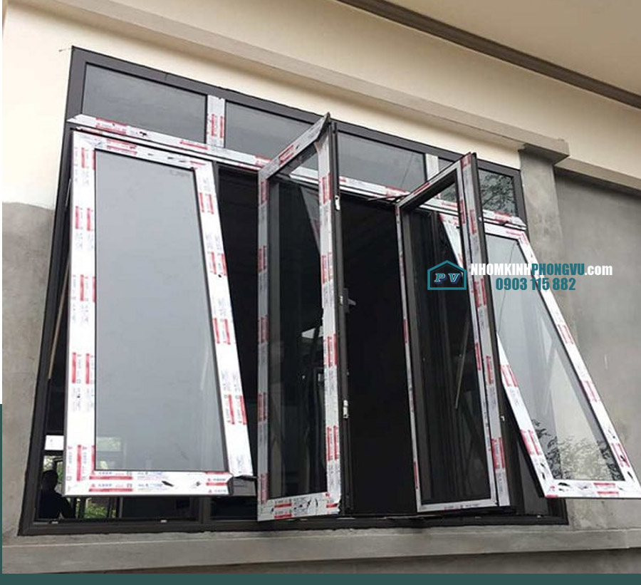 mẫu cửa sổ nhôm xingfa 4 cánh