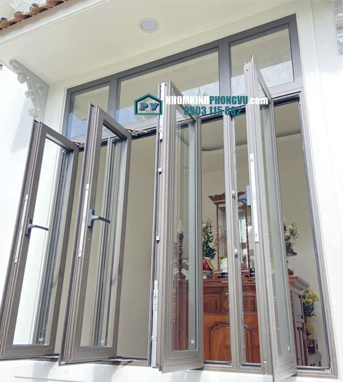 mẫu cửa sổ nhôm xingfa 4 cánh