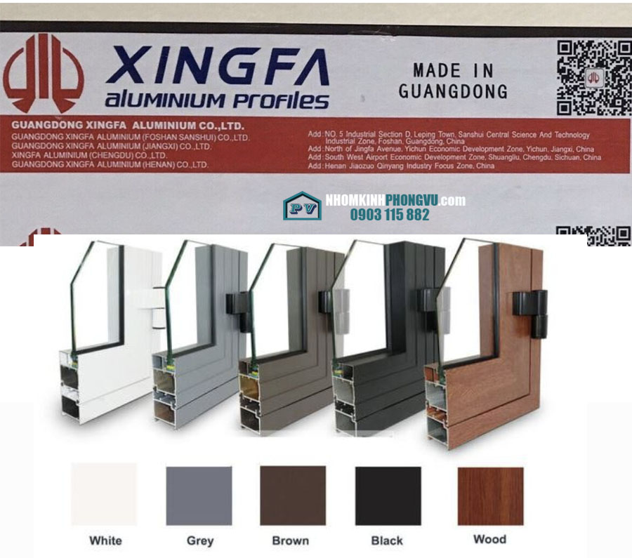 phân biệt nhôm xingfa Nhập khẩu Quảng Đông và Nhôm Xingfa Việt Nam