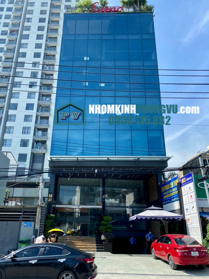 Vách kính nhôm ngoài trời hệ mặt dựng euno building quận 2 tphcm