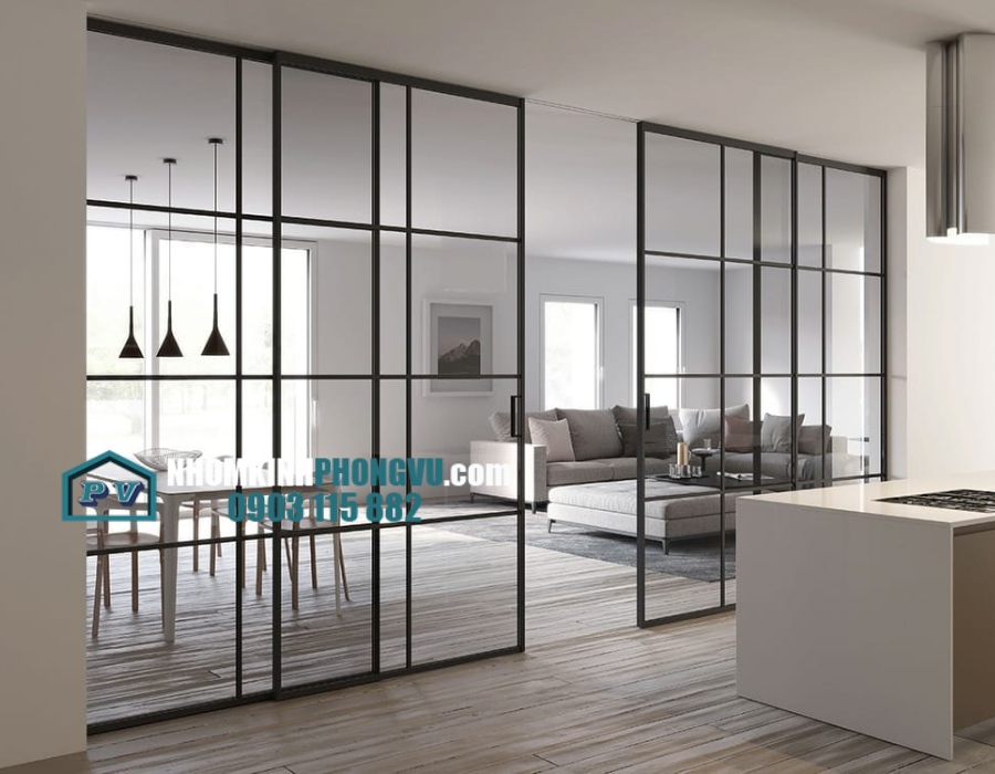 Vách kính cường lực 10mm