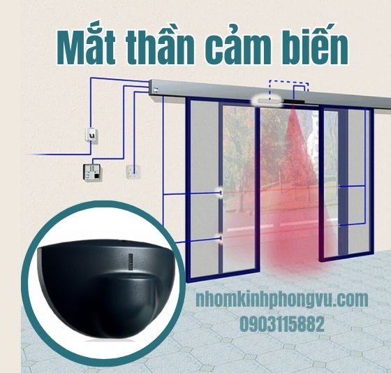 Mắt thần cảm biến đảo chiều khi gặp vật cản - Phụ kiện cửa kính lùa tự động